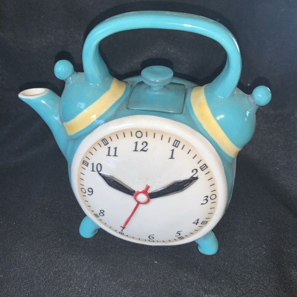 Old Stock NWT Vintage HTF COLLECTOR CLUB EDITIION ALARM CLOCK TEAPOT New Old